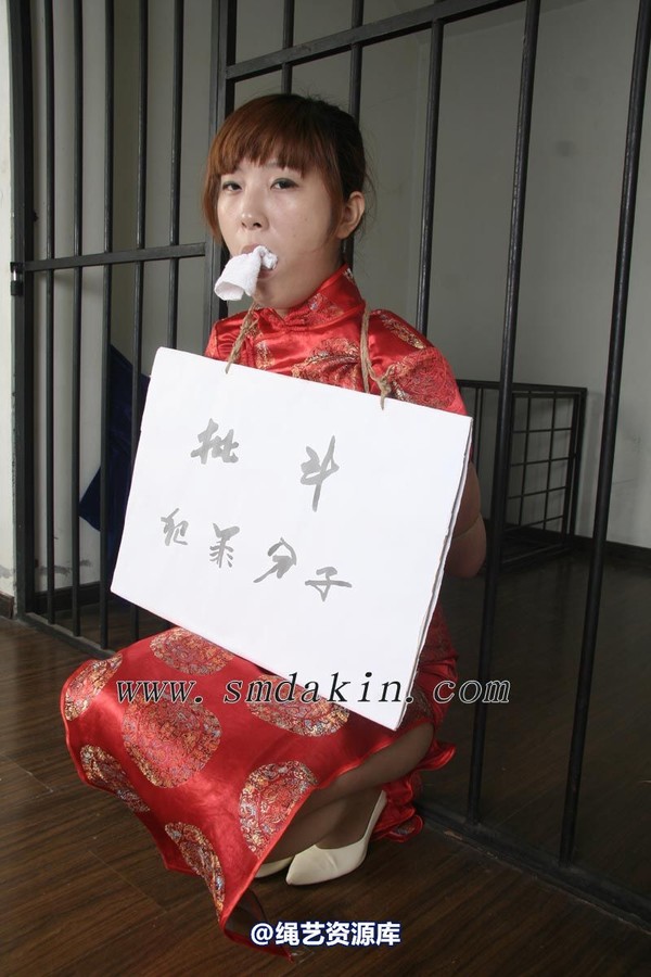 锐度主张 - 红旗袍五花捆绑堵嘴插牌挂牌（2010.11.11） 第 2 张图片
