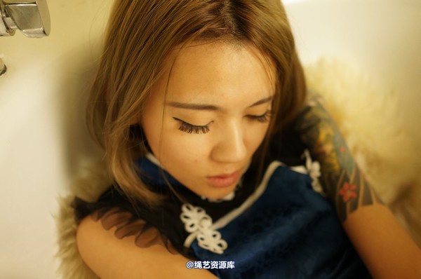 dk13美束馆 - 12.3-DJ蓝色中式旗袍装C-114P 第 6 张图片