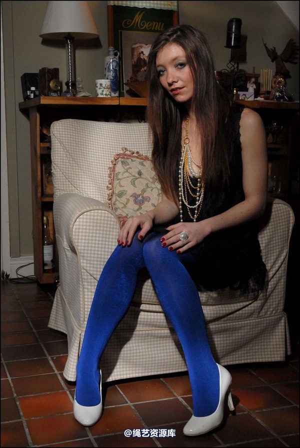 simplytied - Shine blue tights 第 2 张图片