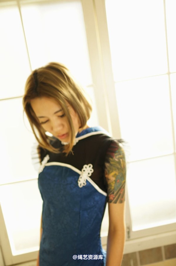 dk13美束馆 - 12.3-DJ蓝色中式旗袍装A-110P 第 40 张图片