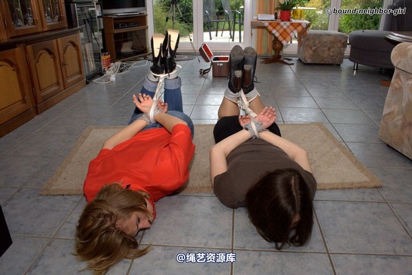 bound-neighbor-girl - Guest Celine and guest Romy - Hogtied on the floor 第 32 张图片
