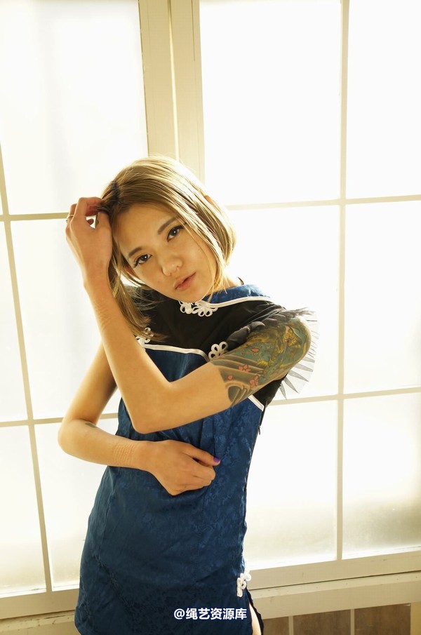 dk13美束馆 - 12.3-DJ蓝色中式旗袍装A-110P 第 48 张图片