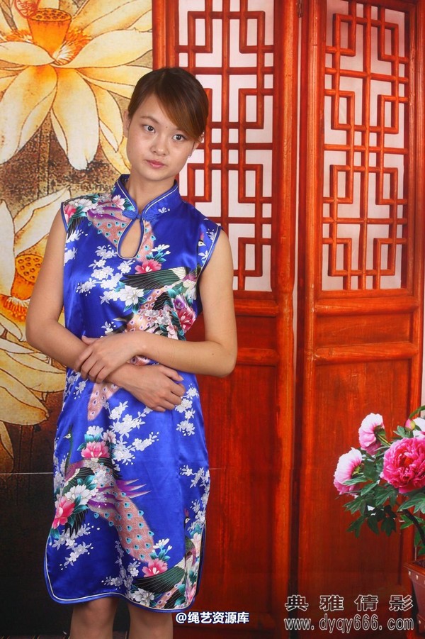 典雅倩影 - 331-蓝旗袍慧慧 第 2 张图片
