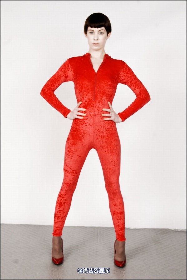 simplytied - Fawnya Red catsuit part 2 第 1 张图片
